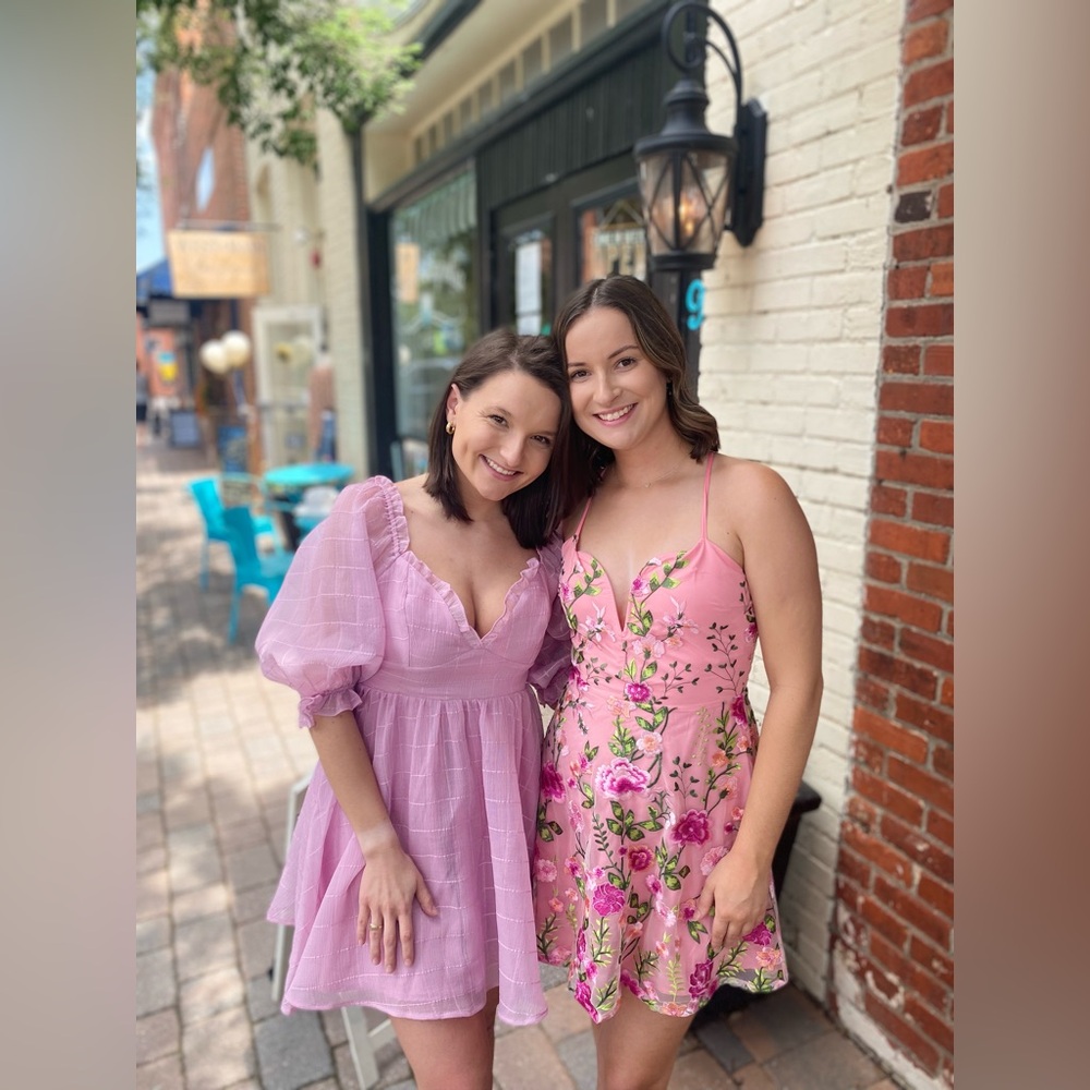 Pink  Puff Sleeve Dress